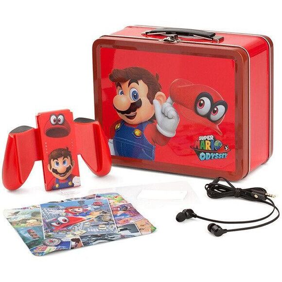 Super Mario Collectible Lunchbox Kit Nintendo Switch Odyssey‎ Hat Earbuds Cloth - Picture 1 of 4